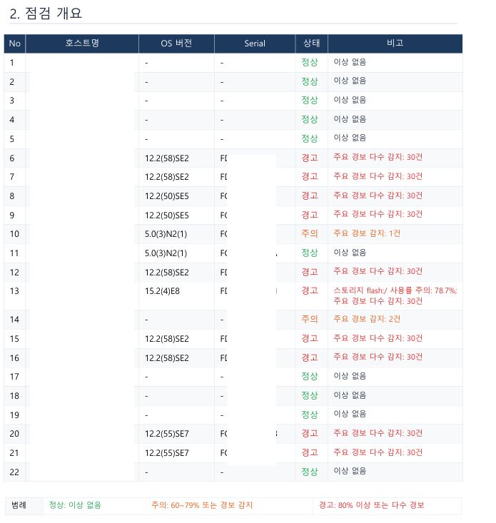 점검보고서 개요